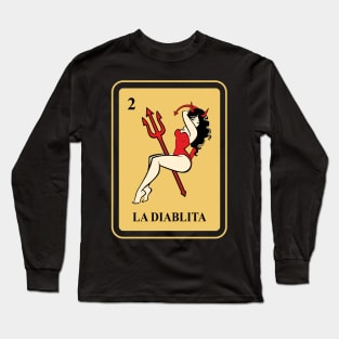 Mexican La Diablita lottery traditional Long Sleeve T-Shirt